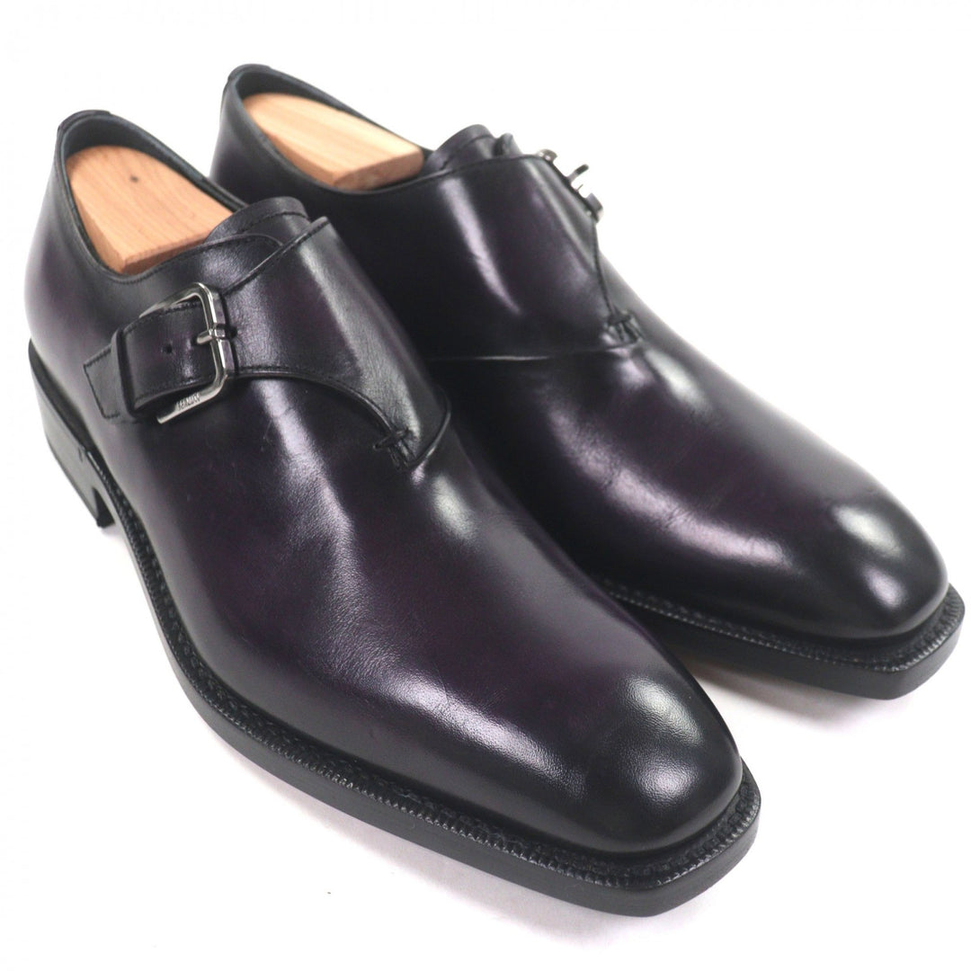 Excellent BERLUTI Leather shoes Incision Detail purple Patine leather mens 6