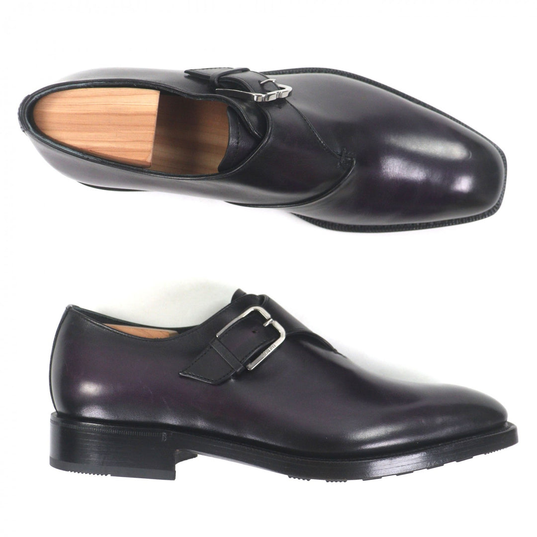 Excellent BERLUTI Leather shoes Incision Detail purple Patine leather mens 6