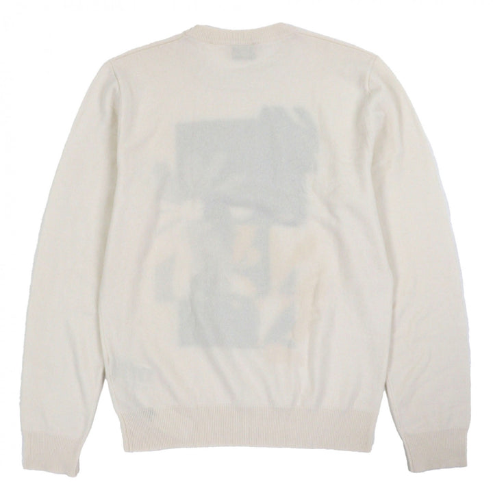 Pristine HERMES sweater Crew neck knit Ivory cashmere mens S