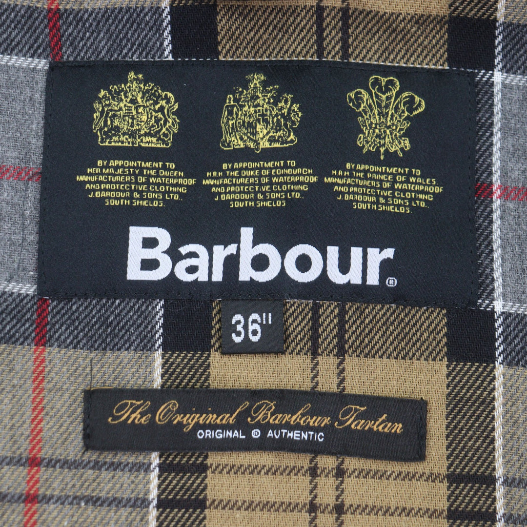 Great Barbour Jacket SOLWAY Corduroy collar, belted, double zip-up, waxed 36