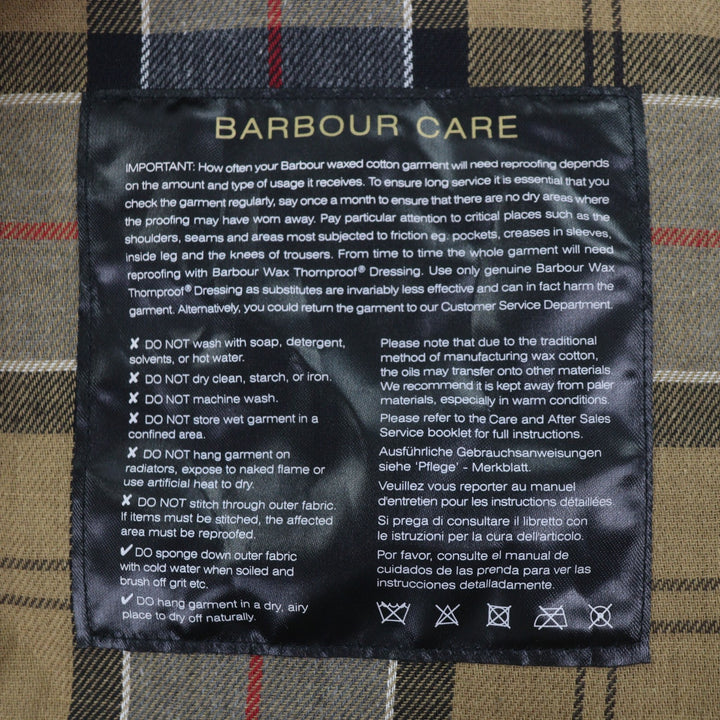 Great Barbour Jacket SOLWAY Corduroy collar, belted, double zip-up, waxed 36