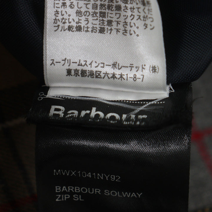 Great Barbour Jacket SOLWAY Corduroy collar, belted, double zip-up, waxed 36