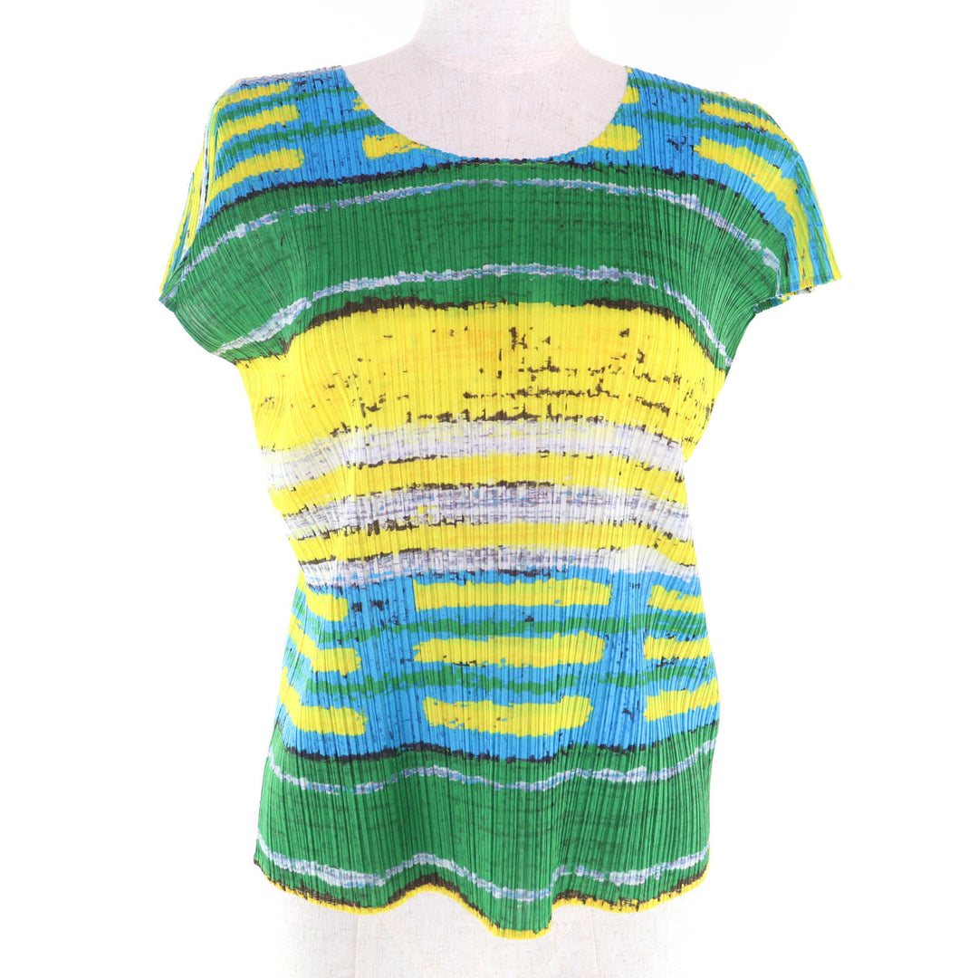 Excellent PLEATS PLEASE T-shirt All-over print Crew neck polyester 3 PP21-JK683