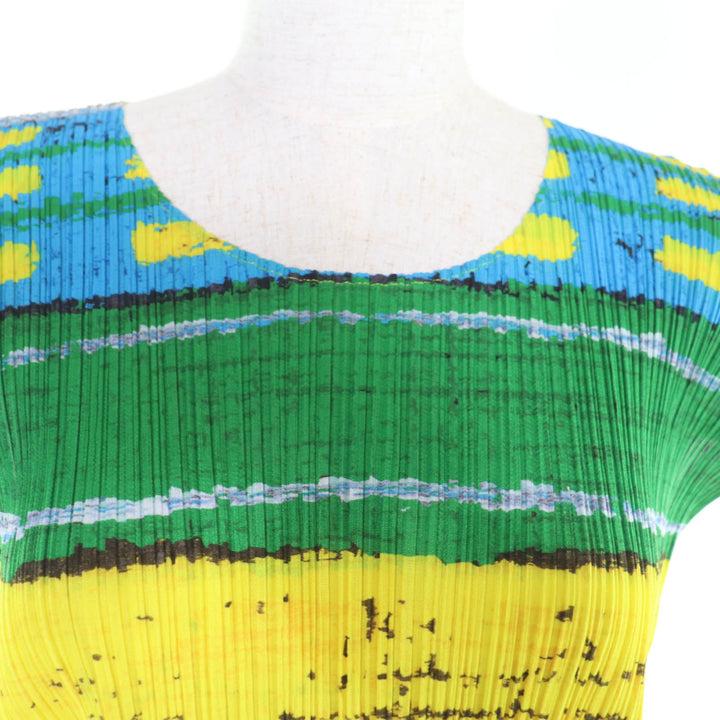 Excellent PLEATS PLEASE T-shirt All-over print Crew neck polyester 3 PP21-JK683