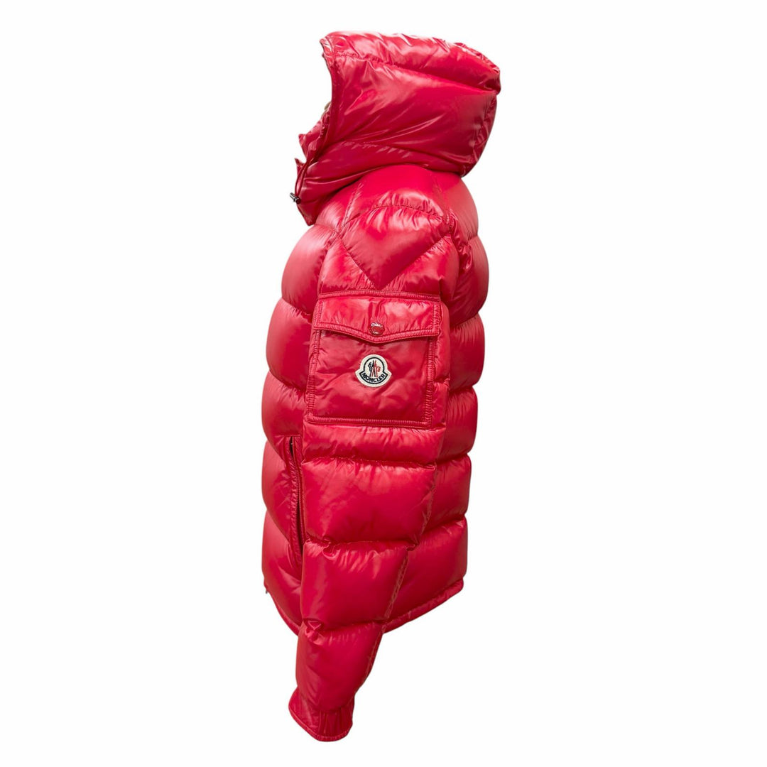 Great MONCLER Down jacket MAYA Hooded double zip with logo patch Red mens 0