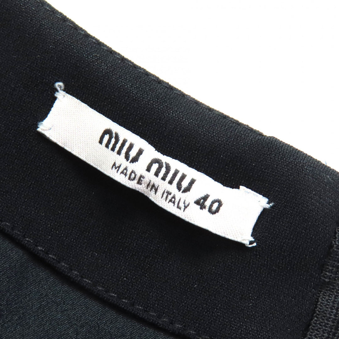 Excellent MIUMIU one piece sleeveless top with star jewels black 40 MF3152