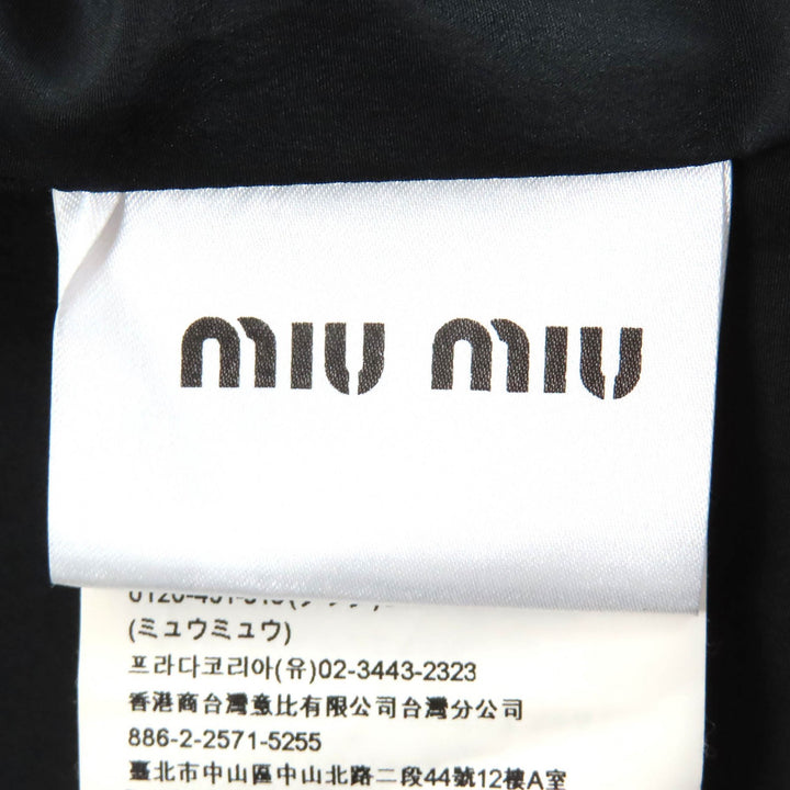 Excellent MIUMIU one piece sleeveless top with star jewels black 40 MF3152