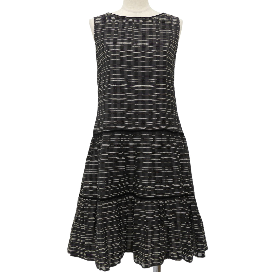 Excellent FOXEY one piece Dress Prologue Black White wool Women 38 42958