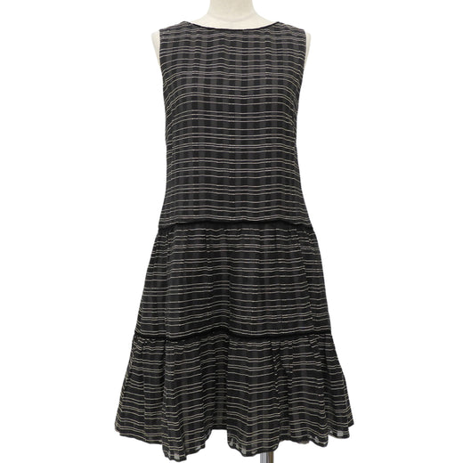 Excellent FOXEY one piece Dress Prologue Black White wool Women 38 42958