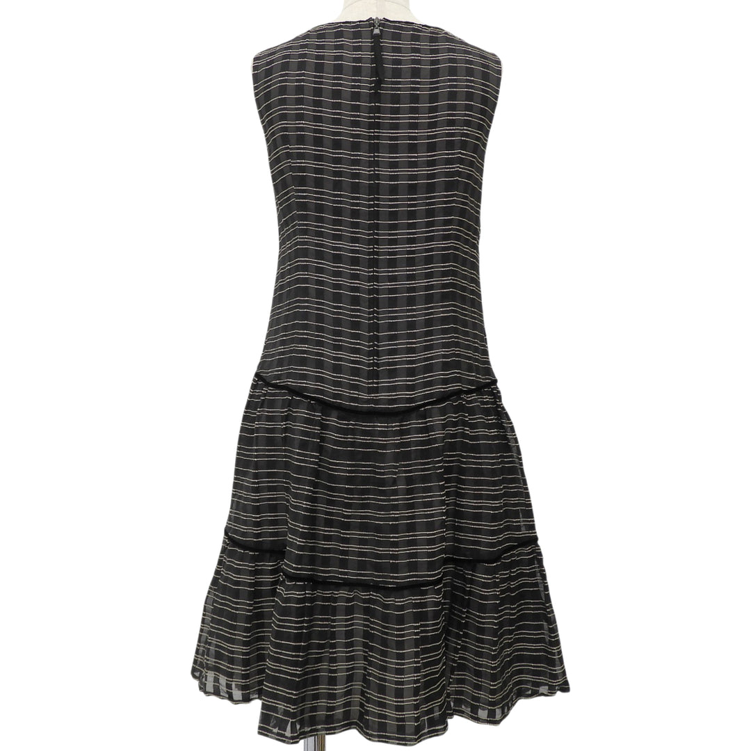 Excellent FOXEY one piece Dress Prologue Black White wool Women 38 42958