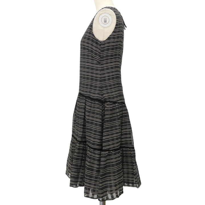 Excellent FOXEY one piece Dress Prologue Black White wool Women 38 42958