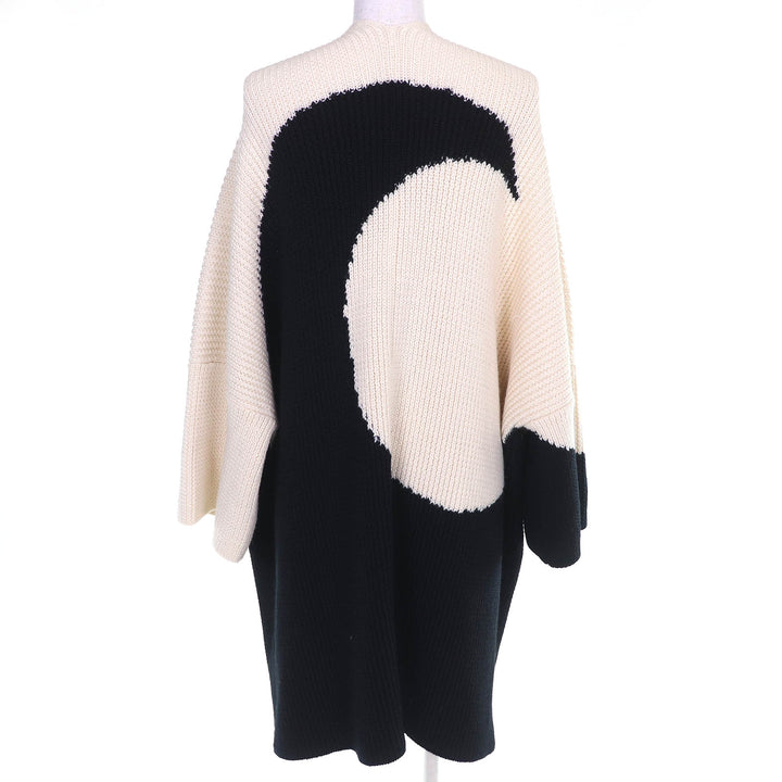 Excellent VALENTINO Two-tone long knit cardigan gown coat Ivory XS SB3KSA004QR