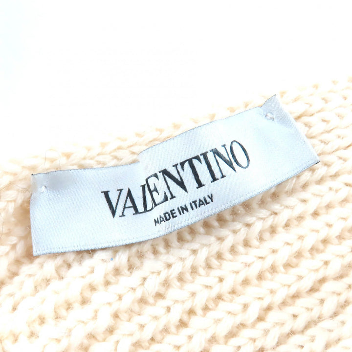 Excellent VALENTINO Two-tone long knit cardigan gown coat Ivory XS SB3KSA004QR