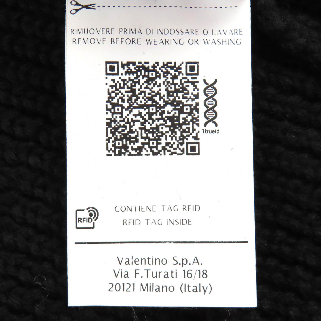 Excellent VALENTINO Two-tone long knit cardigan gown coat Ivory XS SB3KSA004QR