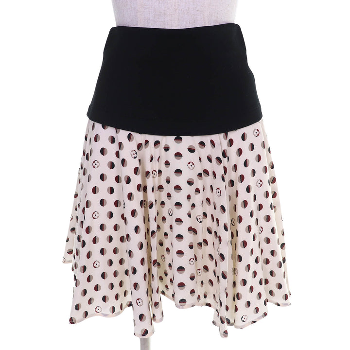 Great LOUIS VUITTON flare skirt Monogram Flower Dot Pattern Back Zip Mini XS