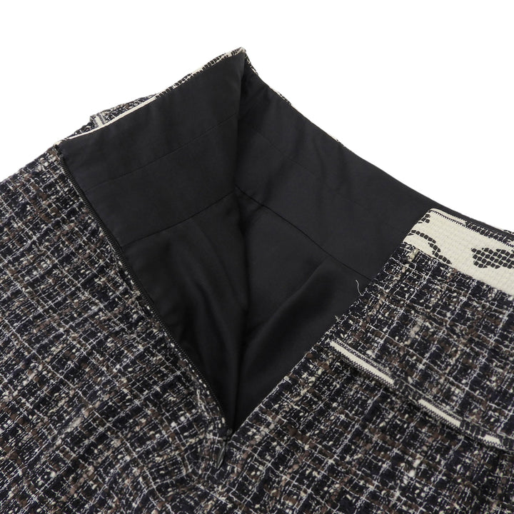 Pristine CHANEL Tweed skirt Navy cotton Women 42 06P P28601