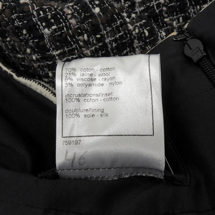 Pristine CHANEL Tweed skirt Navy cotton Women 42 06P P28601
