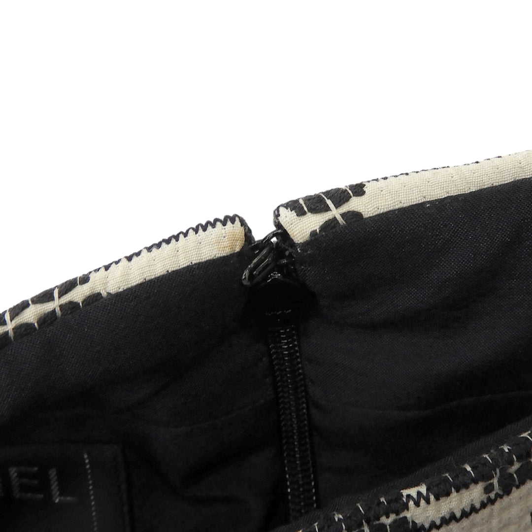 Pristine CHANEL Tweed skirt Navy cotton Women 42 06P P28601