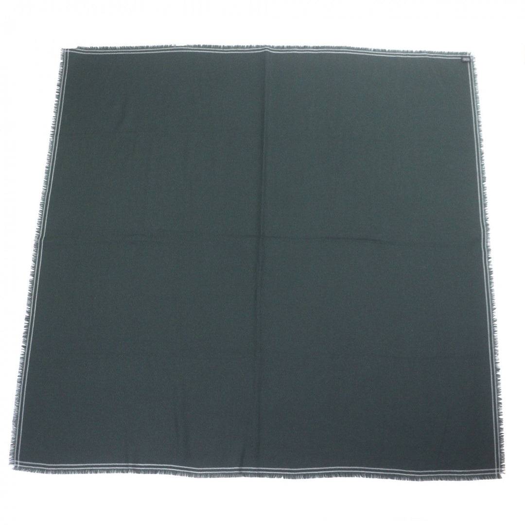Excellent HERMES Scarf Large fringed stole gray cashmere mens