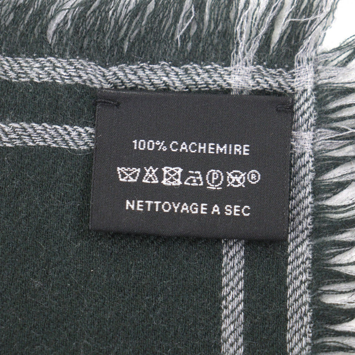 Excellent HERMES Scarf Large fringed stole gray cashmere mens