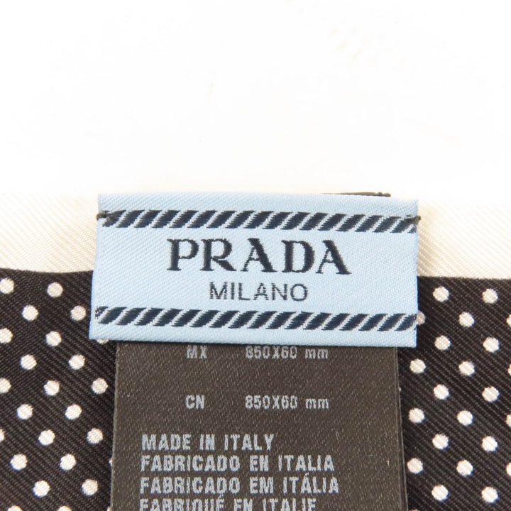 Excellent PRADA scarf Printed silk twill skinny scarf Lip Dot Pattern 1FF008