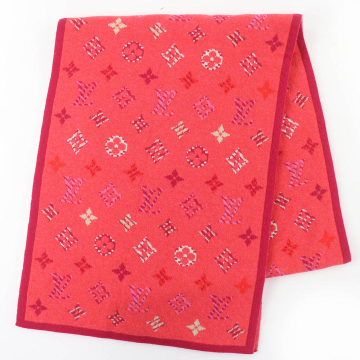 Great LOUIS VUITTON Scarf Echarpe Pop Monogram knit multicolor wool Women M70876