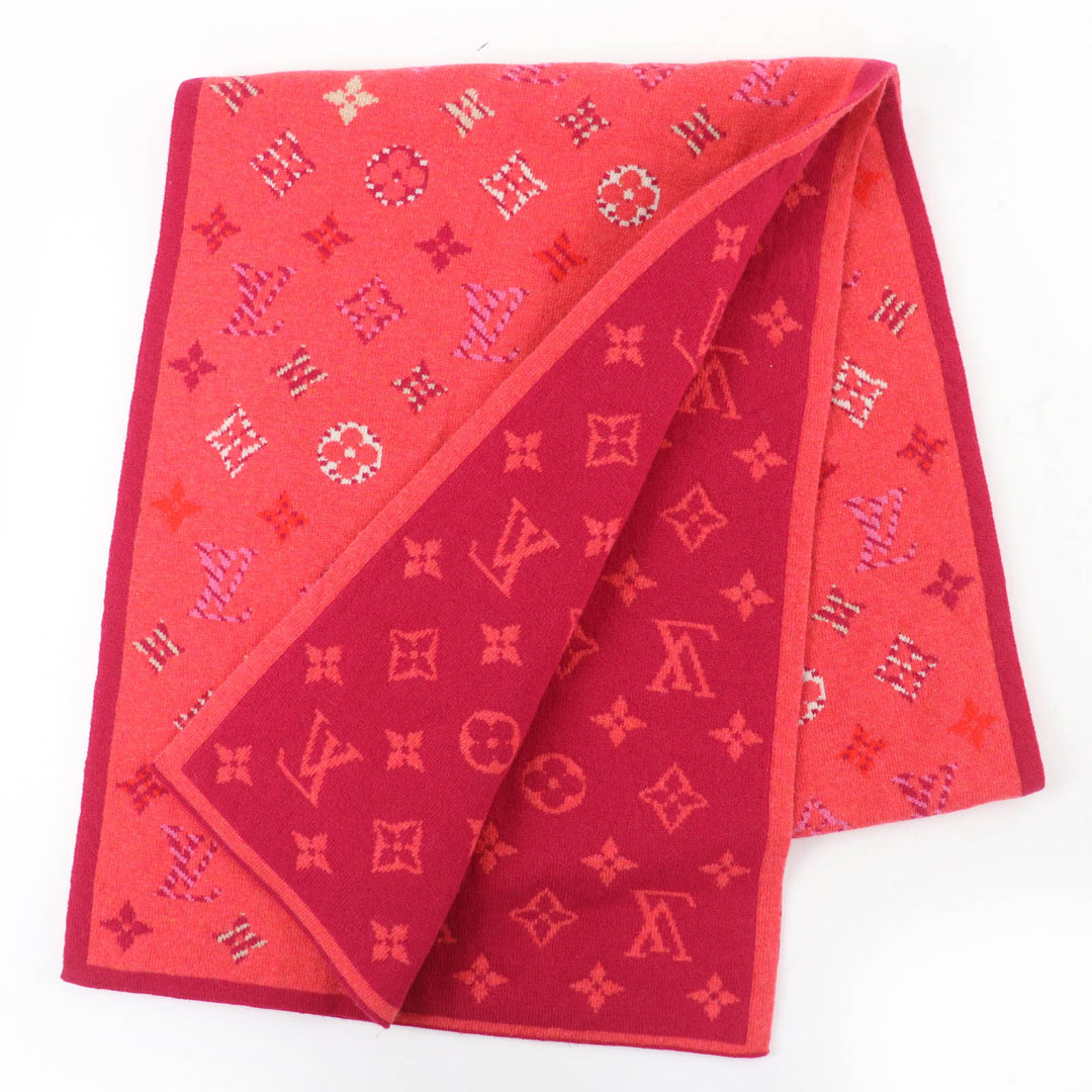 Great LOUIS VUITTON Scarf Echarpe Pop Monogram knit multicolor wool Women M70876