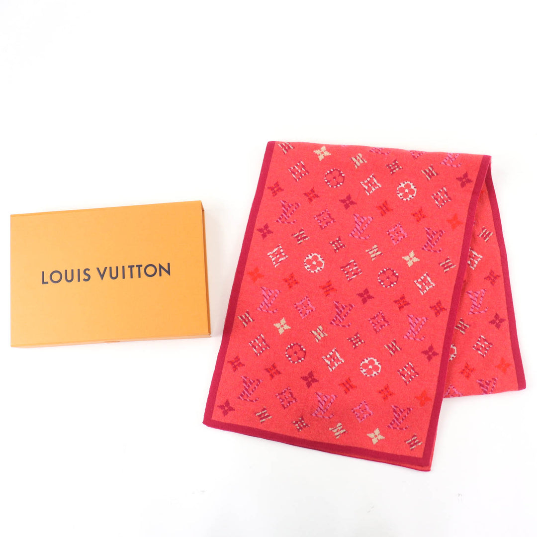 Great LOUIS VUITTON Scarf Echarpe Pop Monogram knit multicolor wool Women M70876