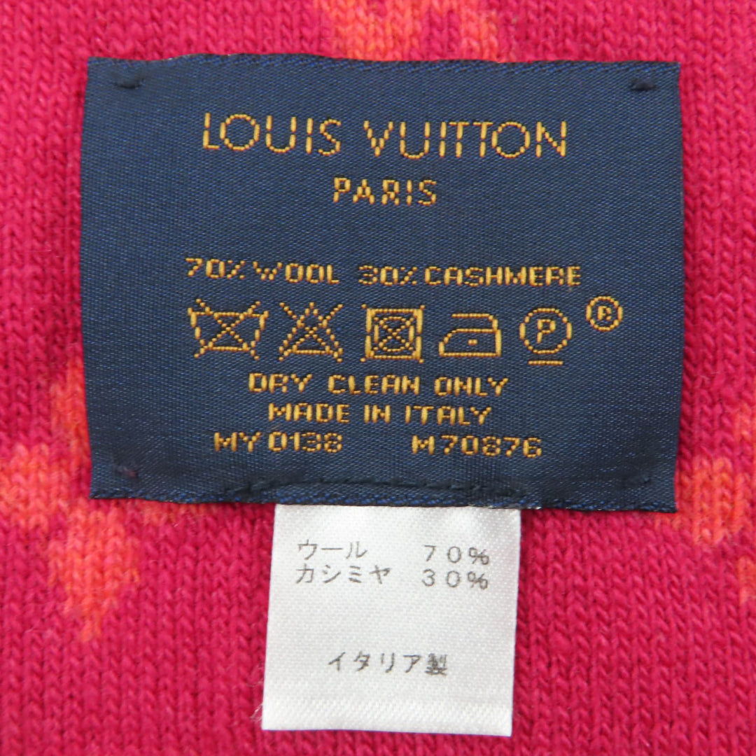 Great LOUIS VUITTON Scarf Echarpe Pop Monogram knit multicolor wool Women M70876