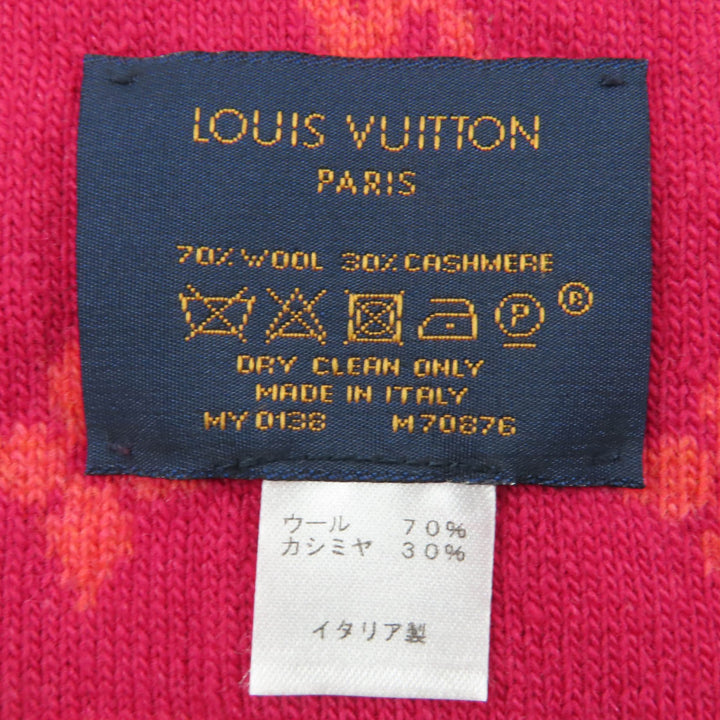 Great LOUIS VUITTON Scarf Echarpe Pop Monogram knit multicolor wool Women M70876