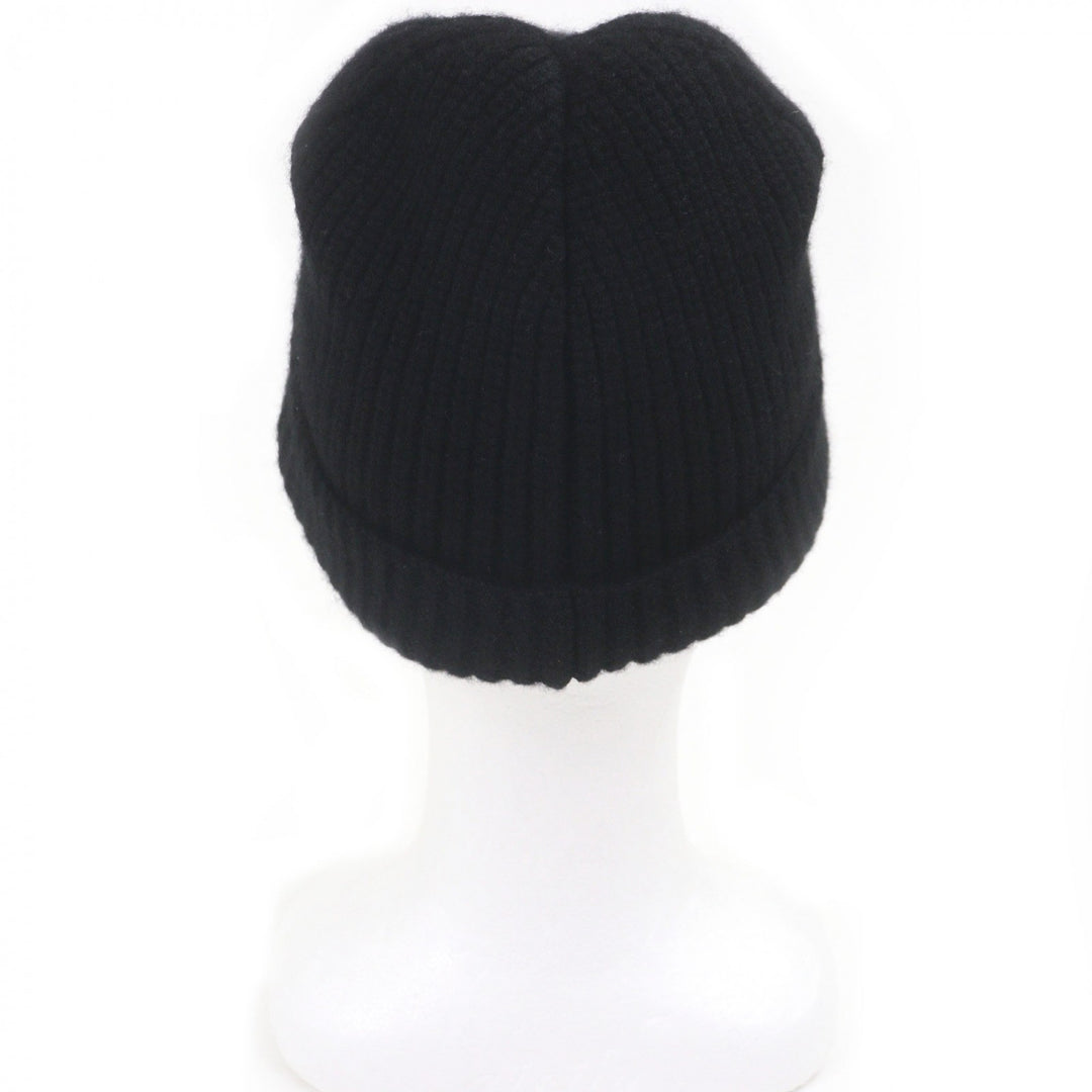 Excellent CELINE Knit cap logo black cashmere mens 2A45T207O