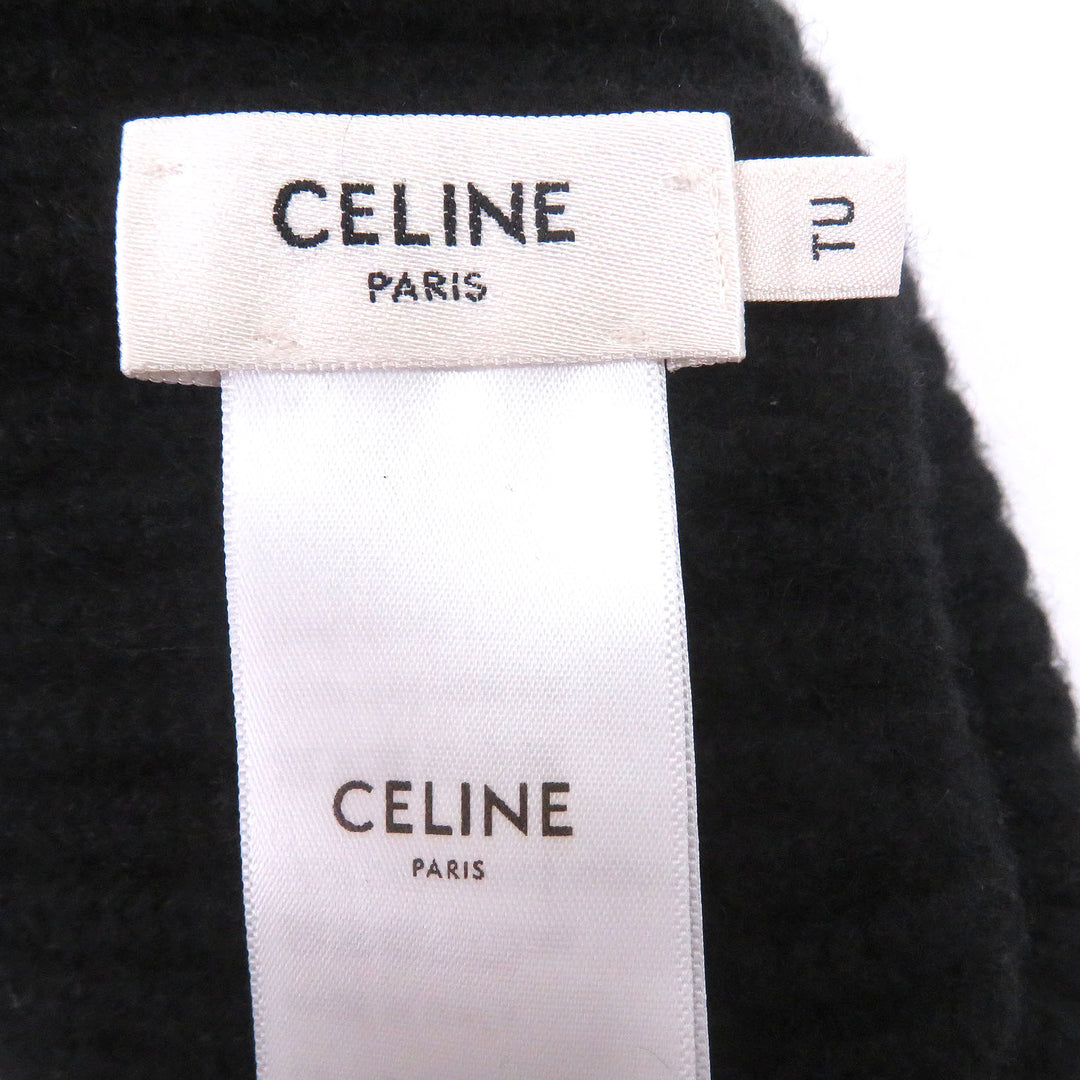 Excellent CELINE Knit cap logo black cashmere mens 2A45T207O