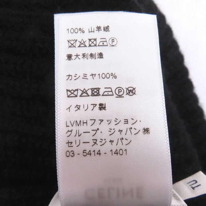 Excellent CELINE Knit cap logo black cashmere mens 2A45T207O