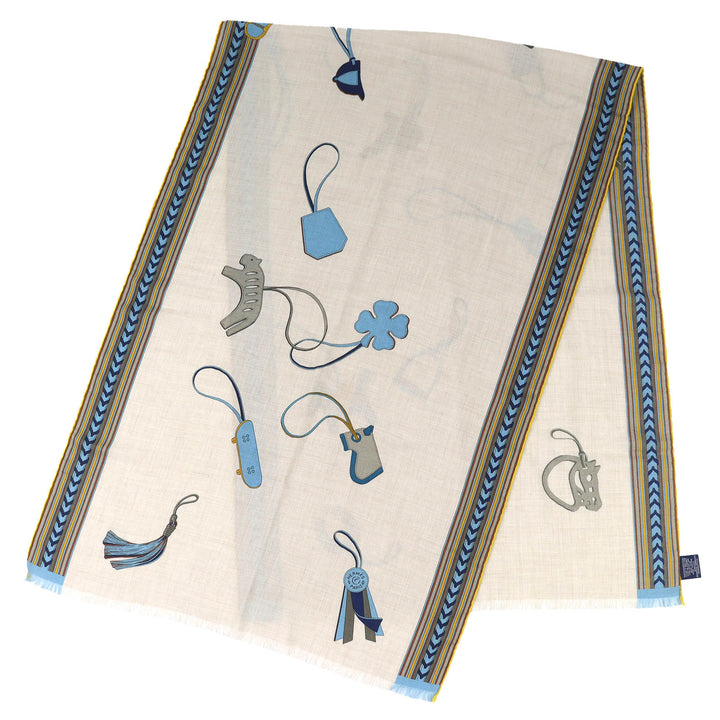 Excellent HERMES Stall Rectangle BRIDES ET GRIS GRIS (Bridles and Charms)