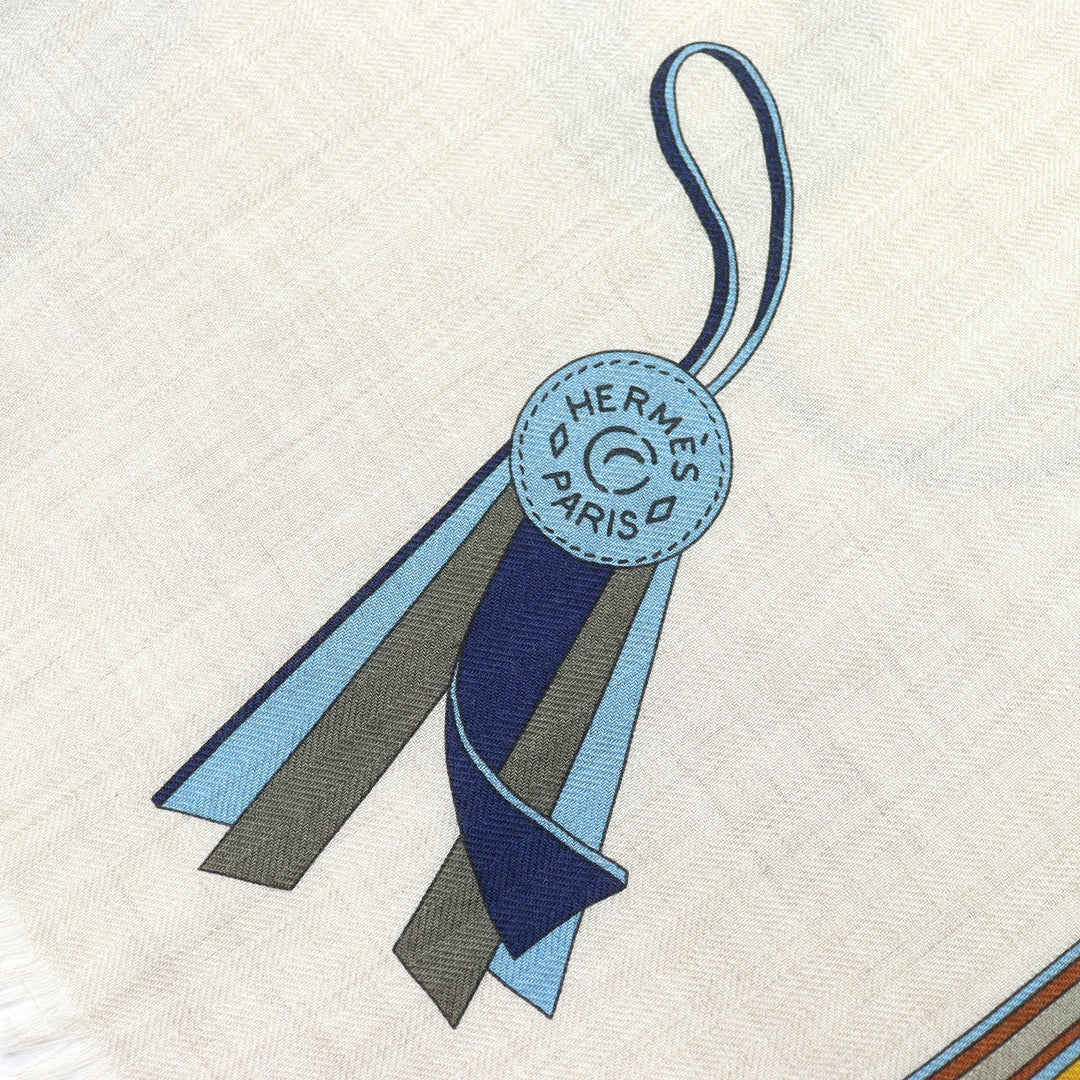 Excellent HERMES Stall Rectangle BRIDES ET GRIS GRIS (Bridles and Charms)