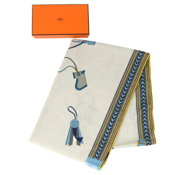 Excellent HERMES Stall Rectangle BRIDES ET GRIS GRIS (Bridles and Charms)