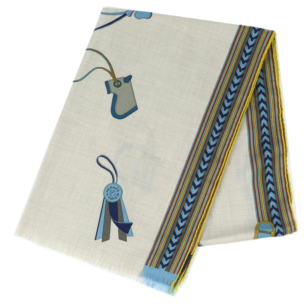 Excellent HERMES Stall Rectangle BRIDES ET GRIS GRIS (Bridles and Charms)