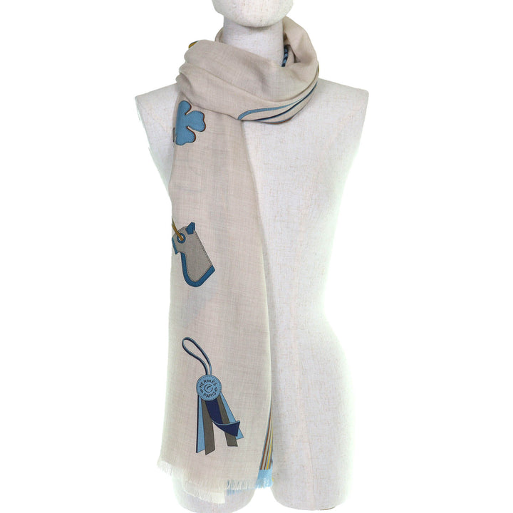 Excellent HERMES Stall Rectangle BRIDES ET GRIS GRIS (Bridles and Charms)