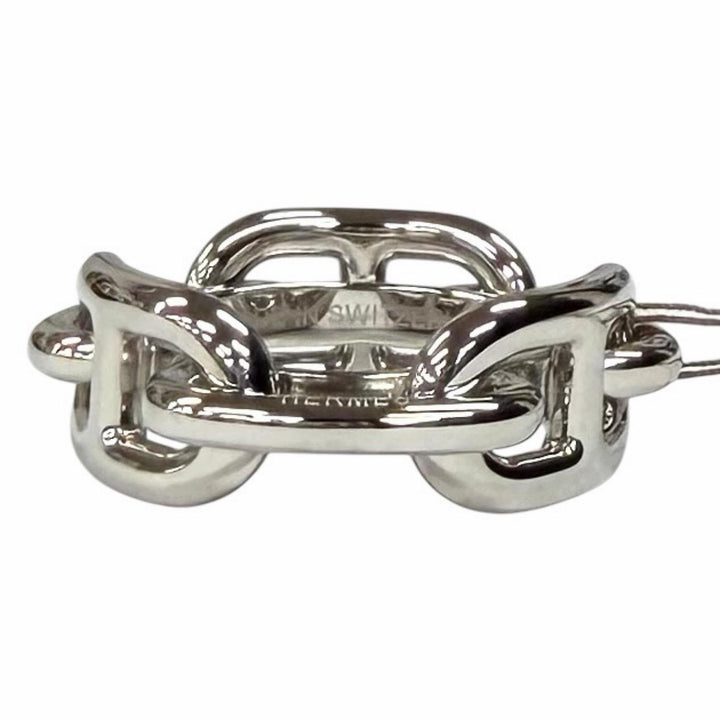 Pristine HERMES Scarf ring Legato Chaine d'Ancre Silver Women