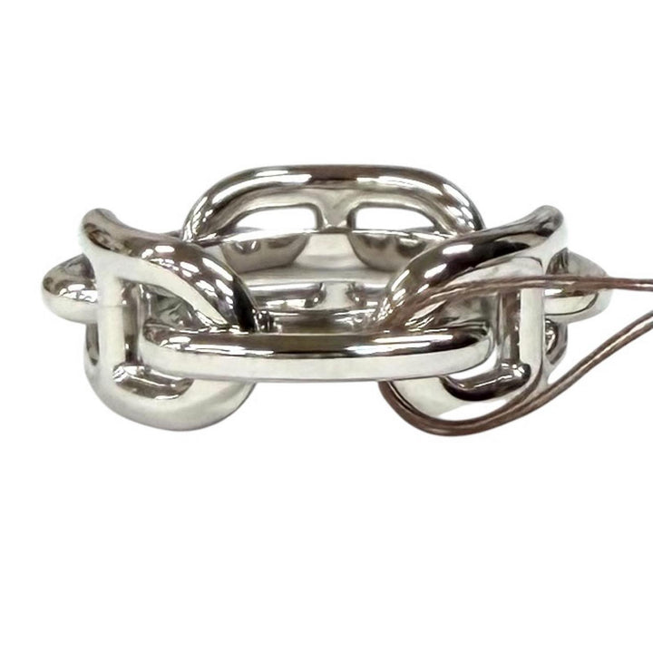 Pristine HERMES Scarf ring Legato Chaine d'Ancre Silver Women