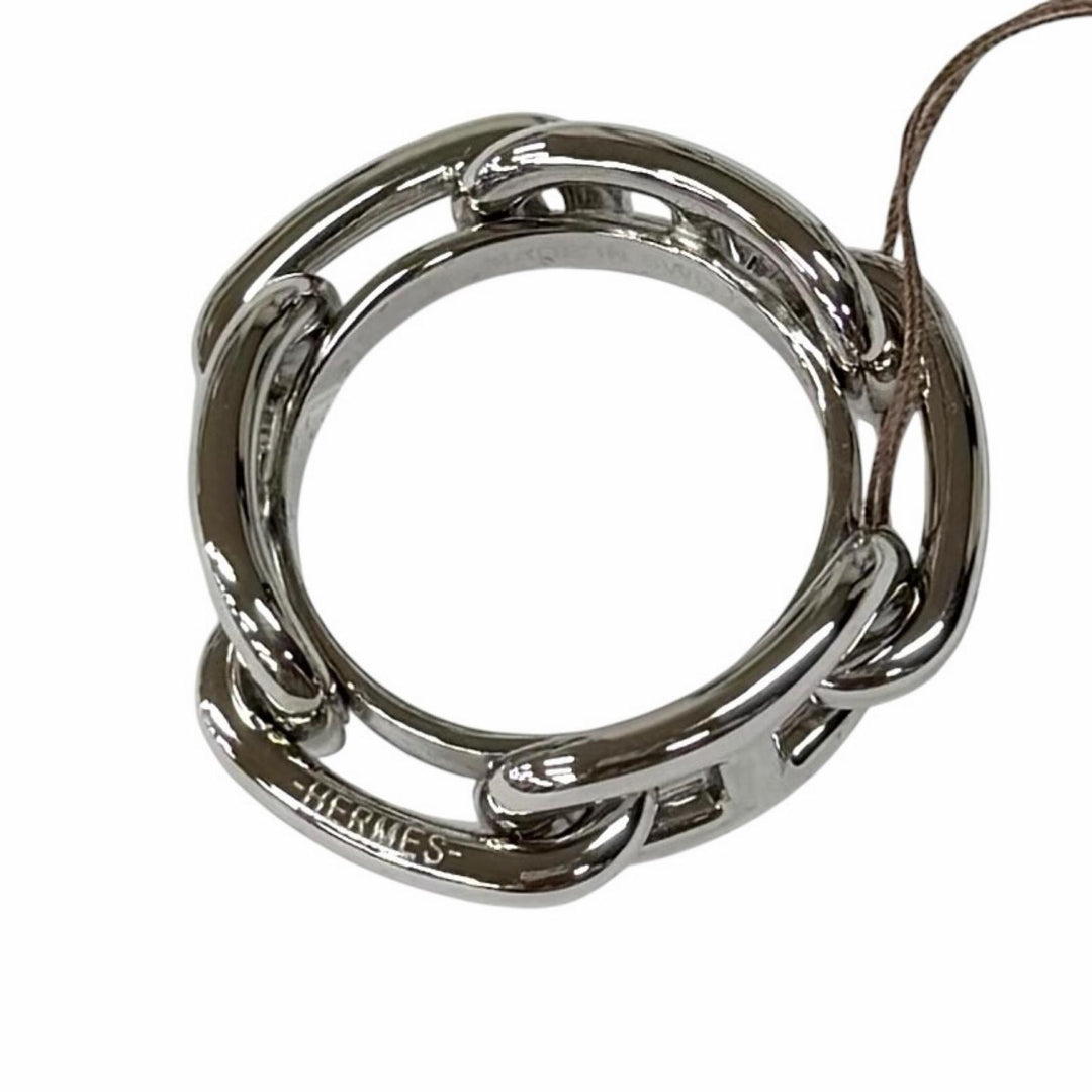Pristine HERMES Scarf ring Legato Chaine d'Ancre Silver Women