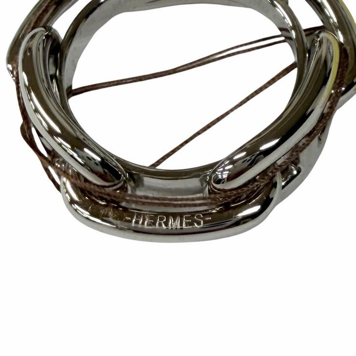 Pristine HERMES Scarf ring Legato Chaine d'Ancre Silver Women