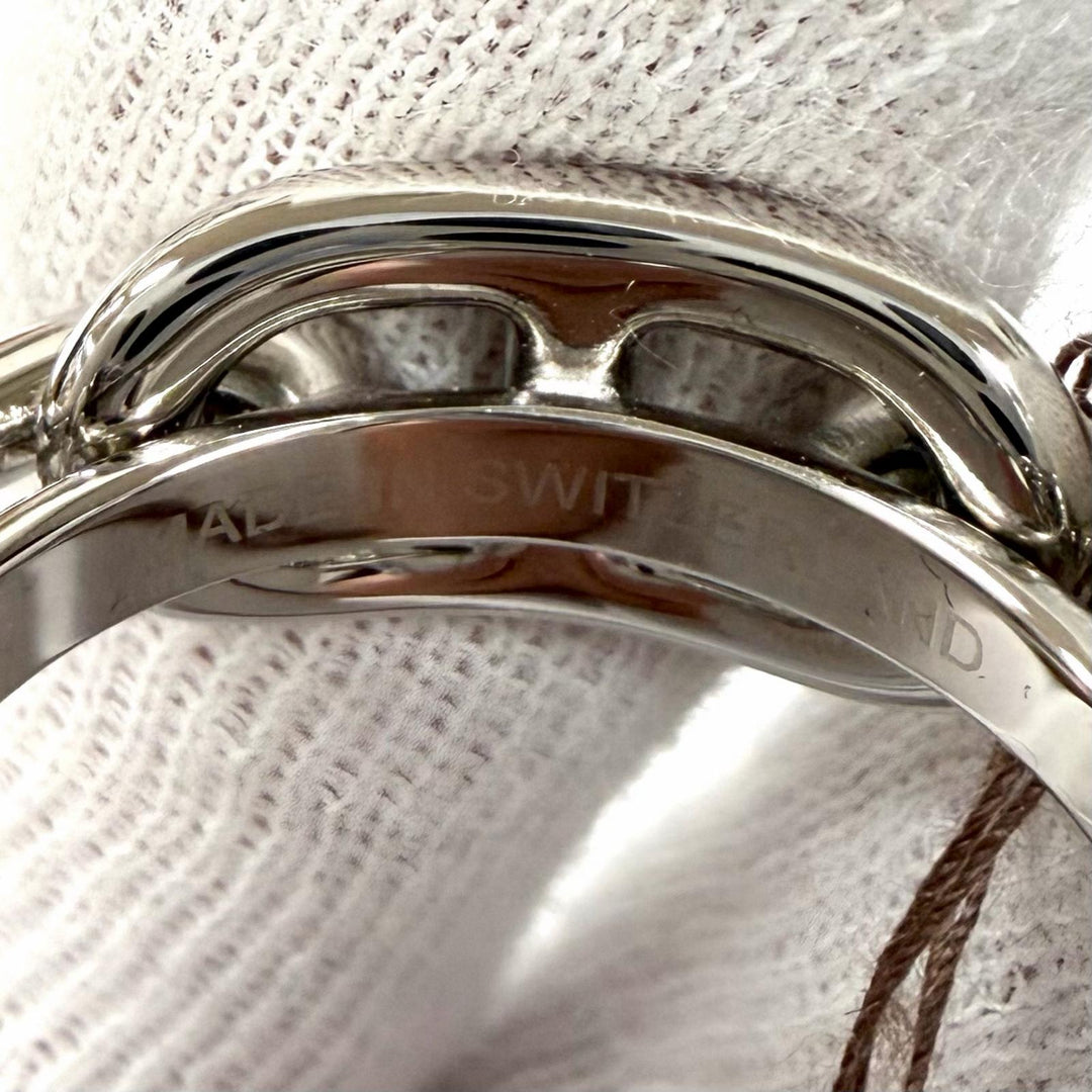 Pristine HERMES Scarf ring Legato Chaine d'Ancre Silver Women