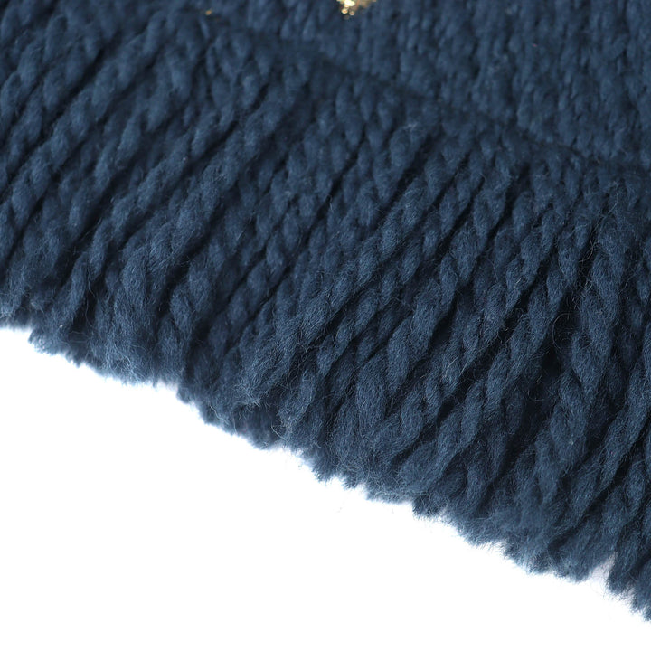 Great LOUIS VUITTON Scarf Escalp Logo Mania Shine fringe Navy wool mens M70815