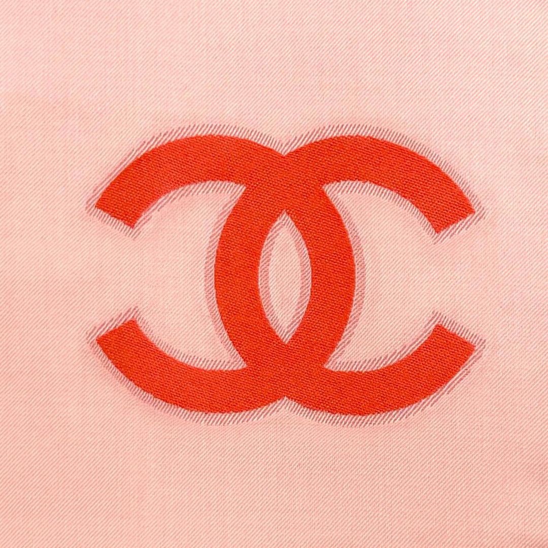 Excellent CHANEL Stall COCO Mark Large Size with Fringe pink cashmere Women 23C