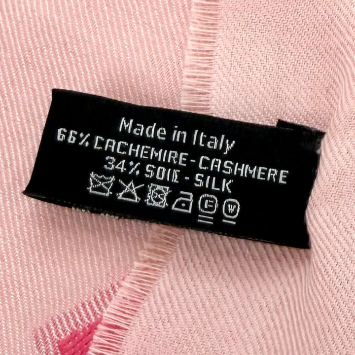 Excellent CHANEL Stall COCO Mark Large Size with Fringe pink cashmere Women 23C