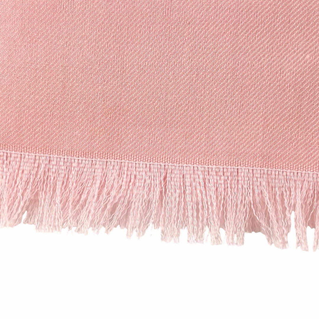 Excellent CHANEL Stall COCO Mark Large Size with Fringe pink cashmere Women 23C