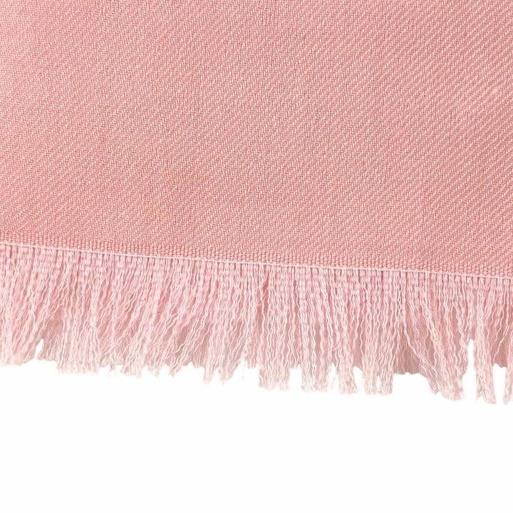 Excellent CHANEL Stall COCO Mark Large Size with Fringe pink cashmere Women 23C