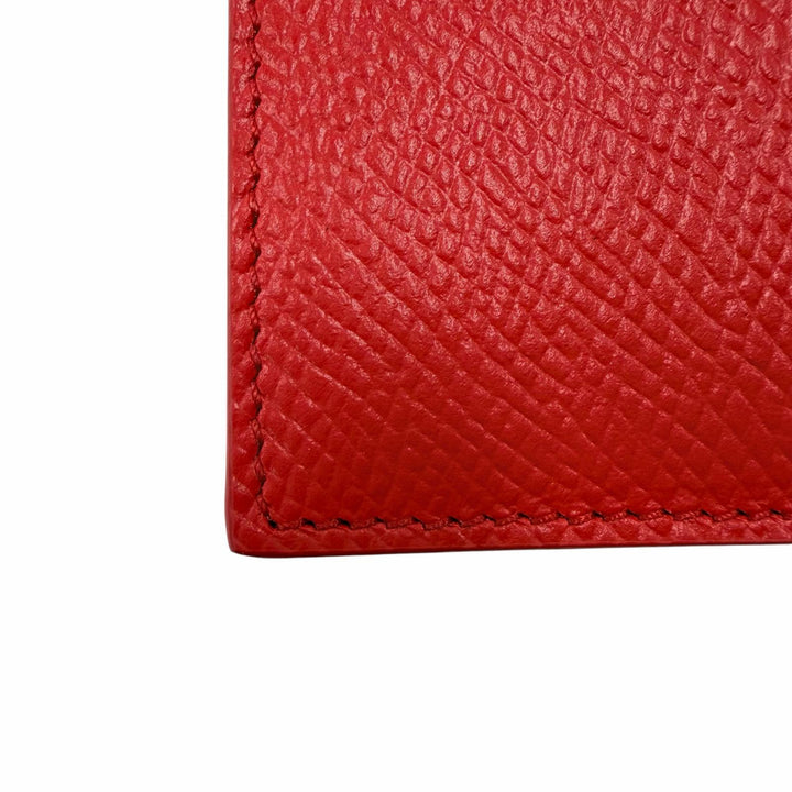 Excellent CELINE Card Case Red leather L10083FVO