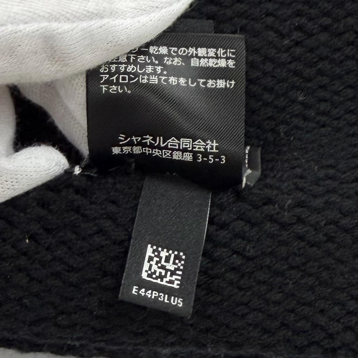 Excellent CHANEL Knit cap COCO Mark black wool Women